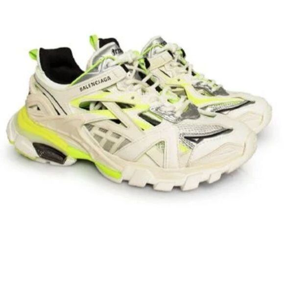 Balenciaga Men’s Sneakers Track 2 White/Fluo Men's size 44 US 11 - Picture 3 of 4